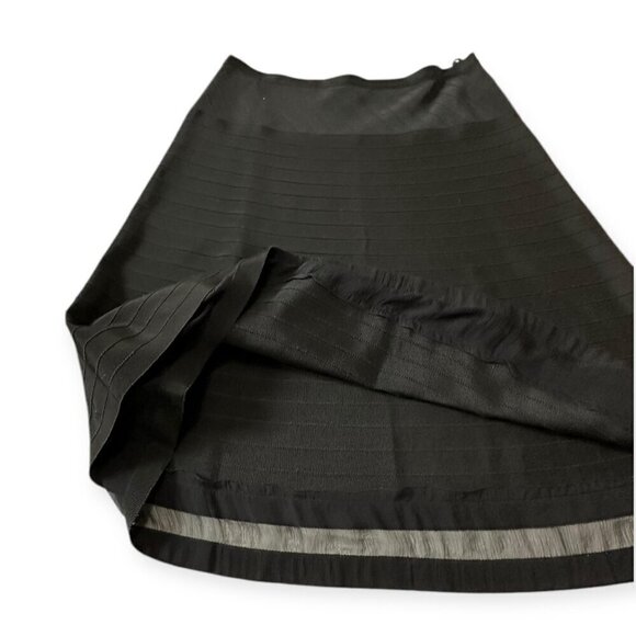 Prada Black Ottoman/Grosgrain A-Line Skirt,‎ size 44 Italy/M - Picture 6 of 13